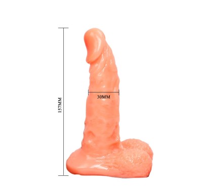 Dildo z jądrami przyczepiane do strap-on 15,7 cm